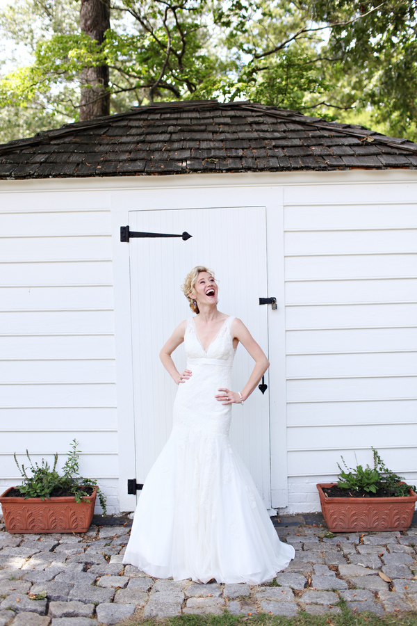 Happy bride in her elegant white wedding dress - Wedding Photo by Whitebox Weddings